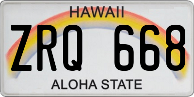 HI license plate ZRQ668