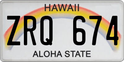 HI license plate ZRQ674