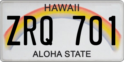 HI license plate ZRQ701