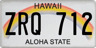 HI license plate ZRQ712