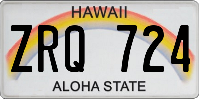 HI license plate ZRQ724
