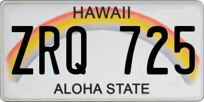 HI license plate ZRQ725