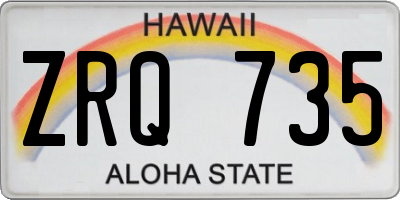 HI license plate ZRQ735