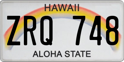 HI license plate ZRQ748