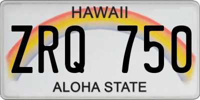 HI license plate ZRQ750