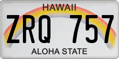 HI license plate ZRQ757