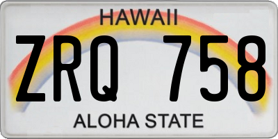 HI license plate ZRQ758