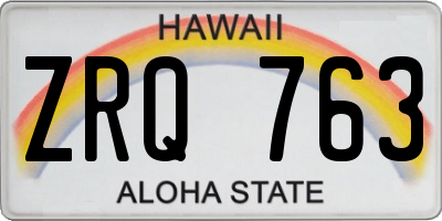 HI license plate ZRQ763