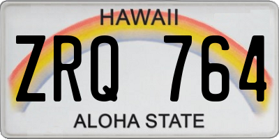 HI license plate ZRQ764