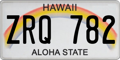 HI license plate ZRQ782