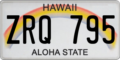 HI license plate ZRQ795