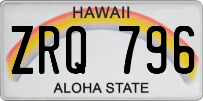 HI license plate ZRQ796