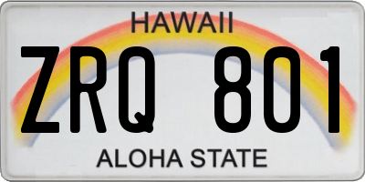 HI license plate ZRQ801