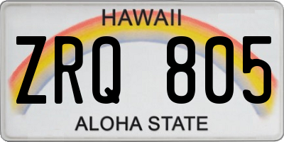 HI license plate ZRQ805