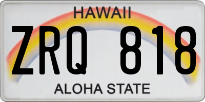 HI license plate ZRQ818