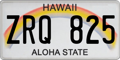 HI license plate ZRQ825
