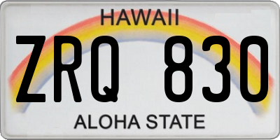 HI license plate ZRQ830
