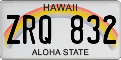 HI license plate ZRQ832