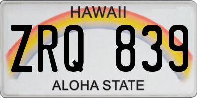 HI license plate ZRQ839
