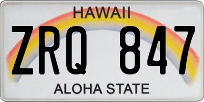 HI license plate ZRQ847