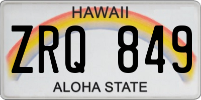 HI license plate ZRQ849