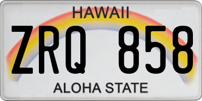 HI license plate ZRQ858