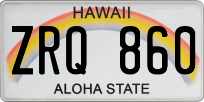 HI license plate ZRQ860
