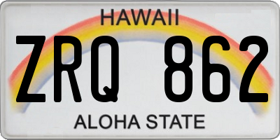 HI license plate ZRQ862