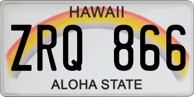 HI license plate ZRQ866
