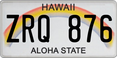 HI license plate ZRQ876