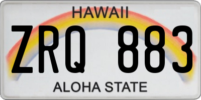 HI license plate ZRQ883