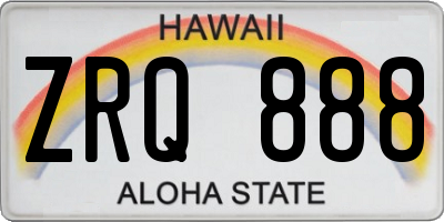 HI license plate ZRQ888