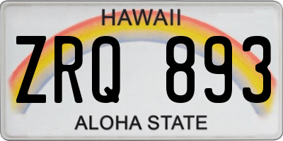 HI license plate ZRQ893