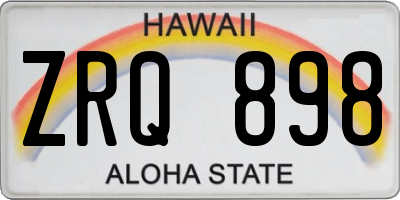 HI license plate ZRQ898