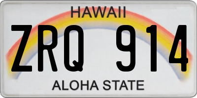 HI license plate ZRQ914