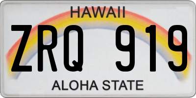 HI license plate ZRQ919