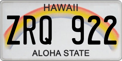 HI license plate ZRQ922