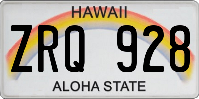 HI license plate ZRQ928