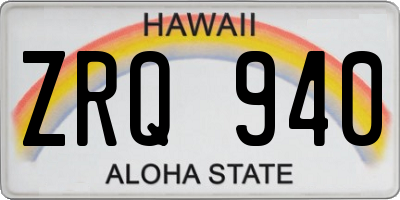 HI license plate ZRQ940