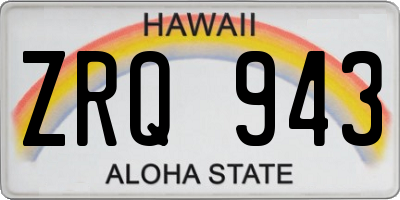 HI license plate ZRQ943