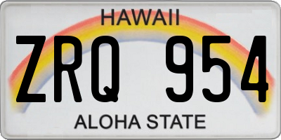 HI license plate ZRQ954