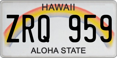 HI license plate ZRQ959