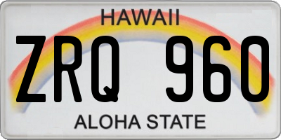 HI license plate ZRQ960