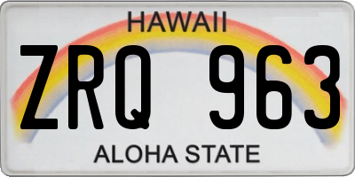 HI license plate ZRQ963