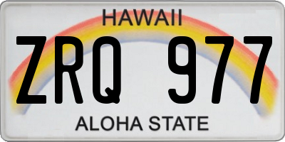 HI license plate ZRQ977
