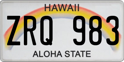 HI license plate ZRQ983