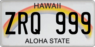 HI license plate ZRQ999