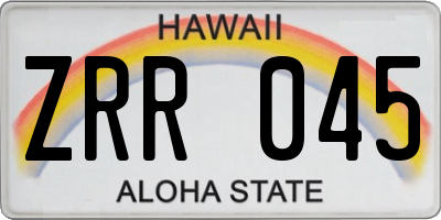 HI license plate ZRR045