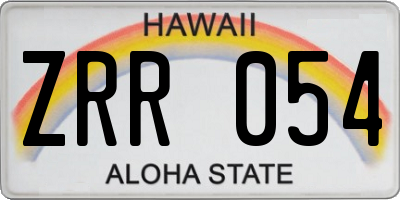 HI license plate ZRR054