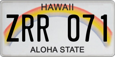 HI license plate ZRR071